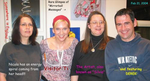 Nicola Quinn, Ti, Silvia Hartmann, Derek Baker at an art exhibition