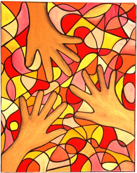 Healing Hands - Symbol Painting Hybrid by Silvia Hartmann