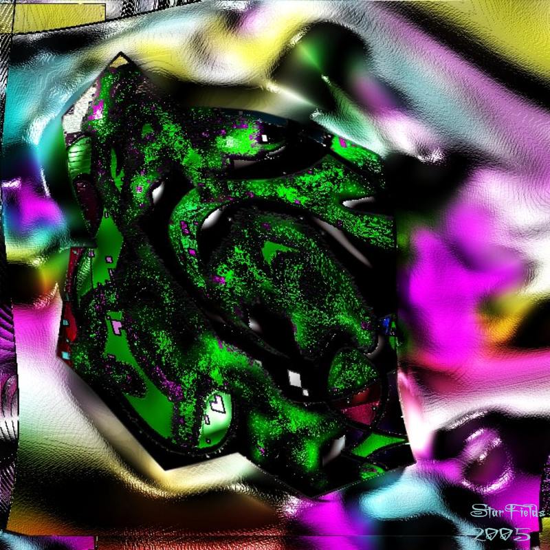 Kiss The Frog by StarFields (Silvia Hartmann) Abstract Visionary Art Painting Image Large Size