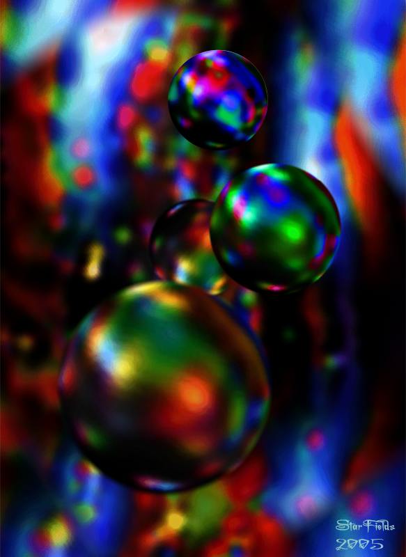 Mysterious Orbs by StarFields (Silvia Hartmann) Abstract Visionary Art Painting Image Large Size
