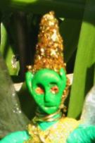 Close up of The Green Fairy Art Doll by Starfields