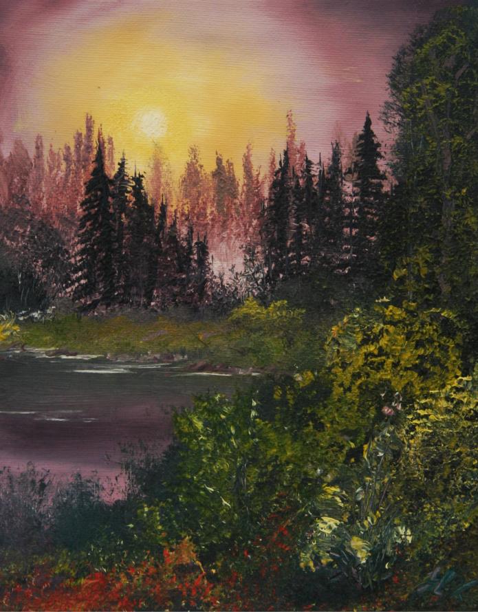 Morning River original oil painting by Starfields