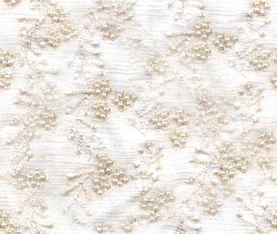 Embroidery Fabric With Pearls Wedding Background
