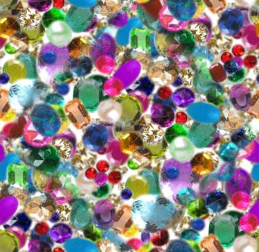 Gems, Diamonds, Rhinestones, Jewels Mixed Colors Seamless Background Tile