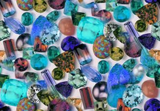 Gem Mixed Gems, Crystals Seamless Background Tile Picture
