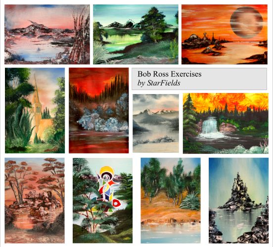 Bob Ross Paintings Exercises by StarFields