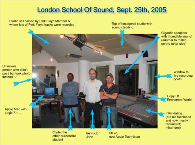 Logic Pro - Successful Students  and their instructor - Clyde, John, Steve at the London School of Sound